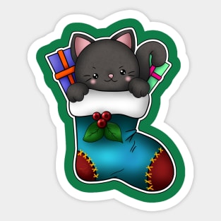 Kitty christmas stocking Sticker